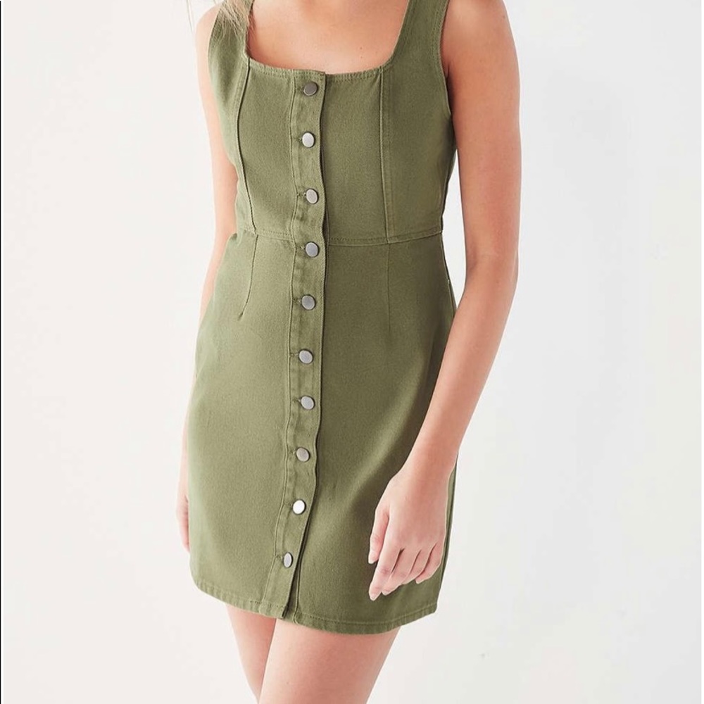Urban Outfitters Green Denim Dress